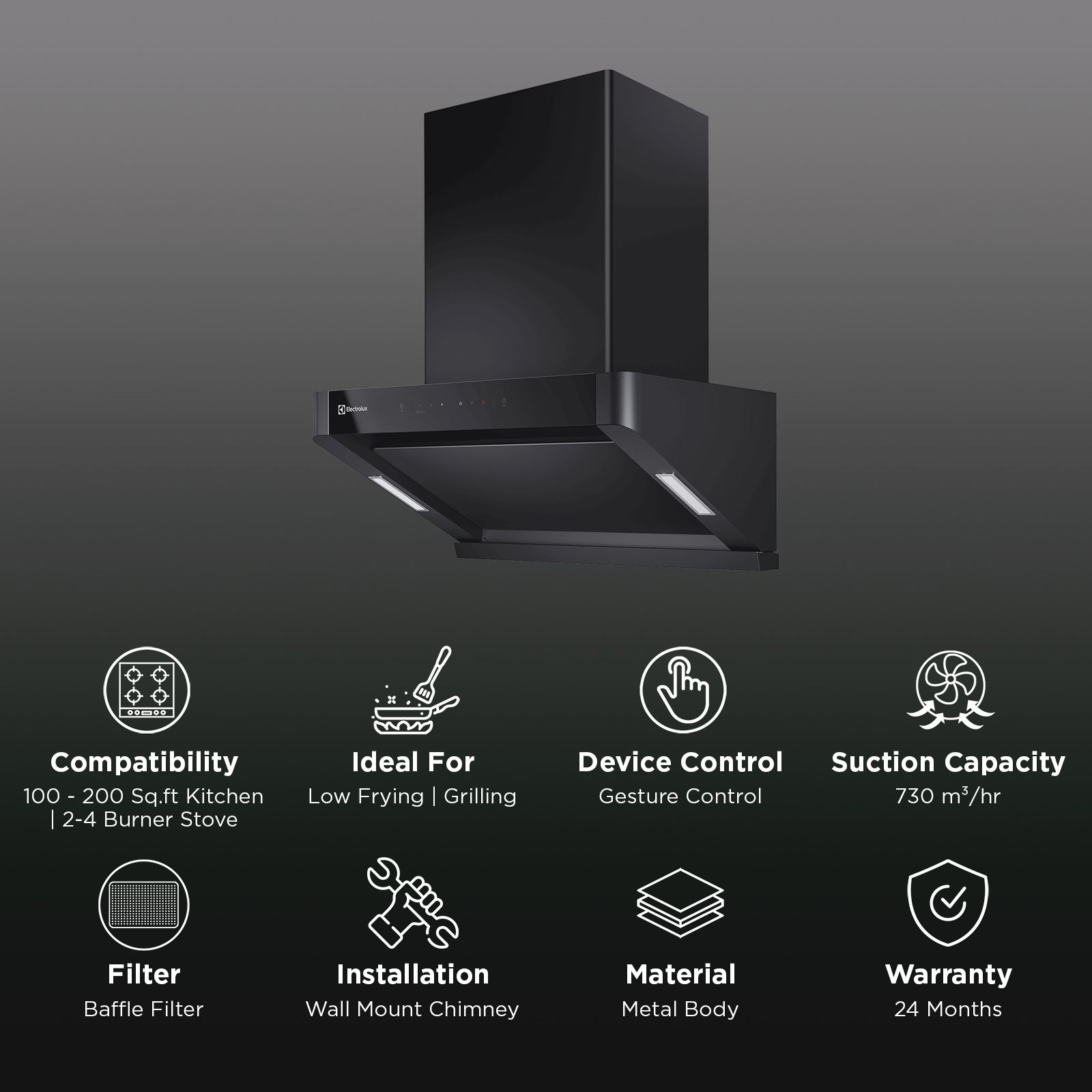 Buy Electrolux 700 Series 60cm 730m3/hr Ducted Auto Clean Wall